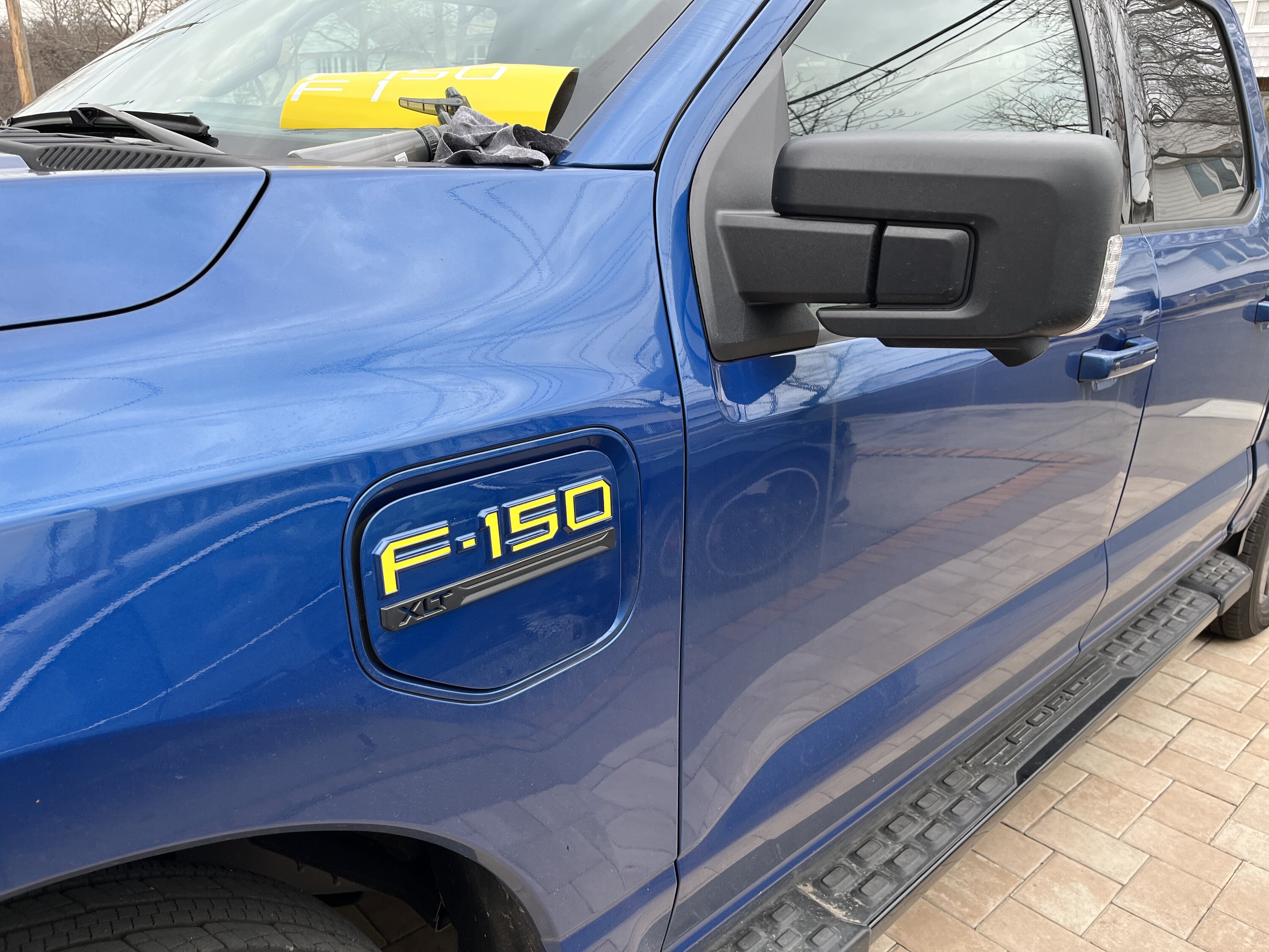 Ford F-150 Lightning My solution to dark badges / lettering on dark colors -- contrasting color vinyl IMG_1324