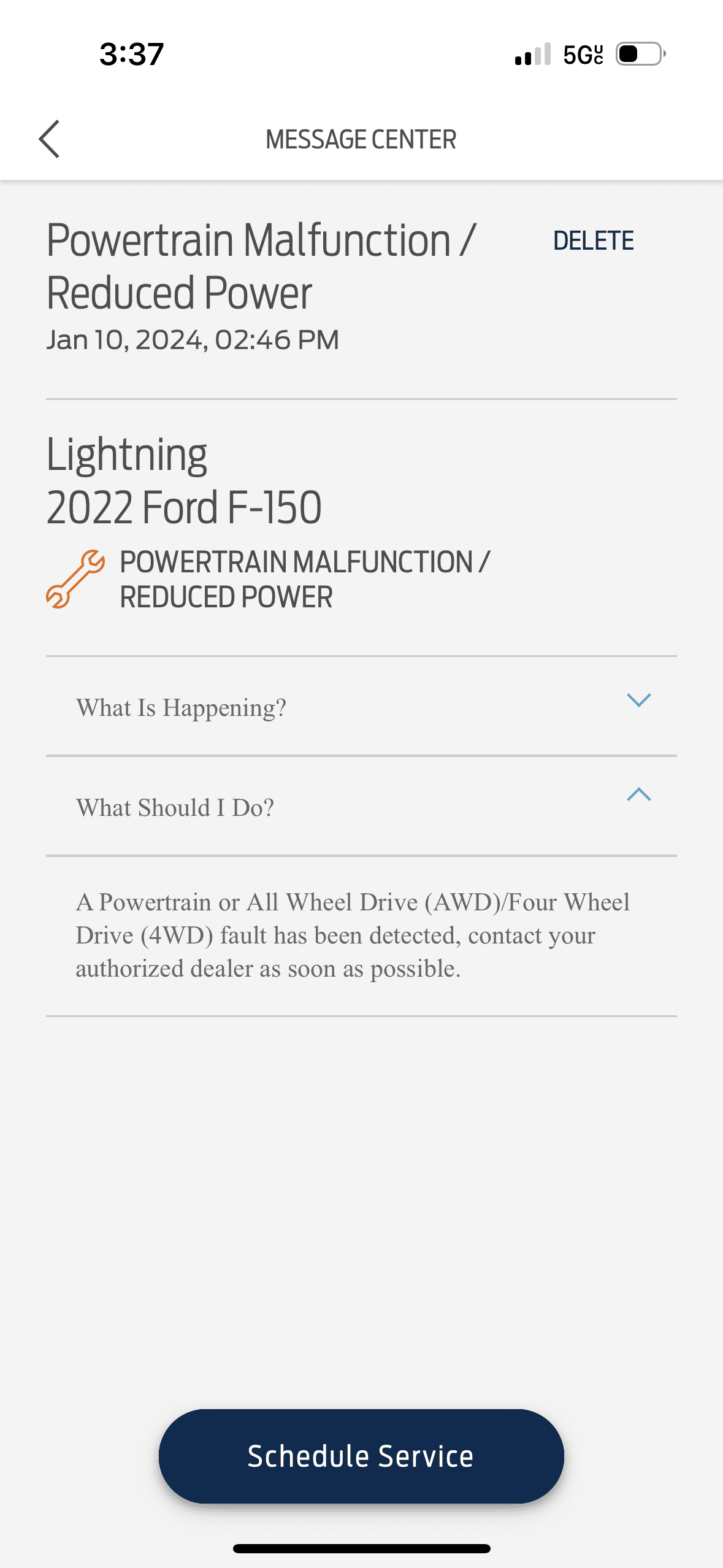 Powertrain Malfunction Ford F150