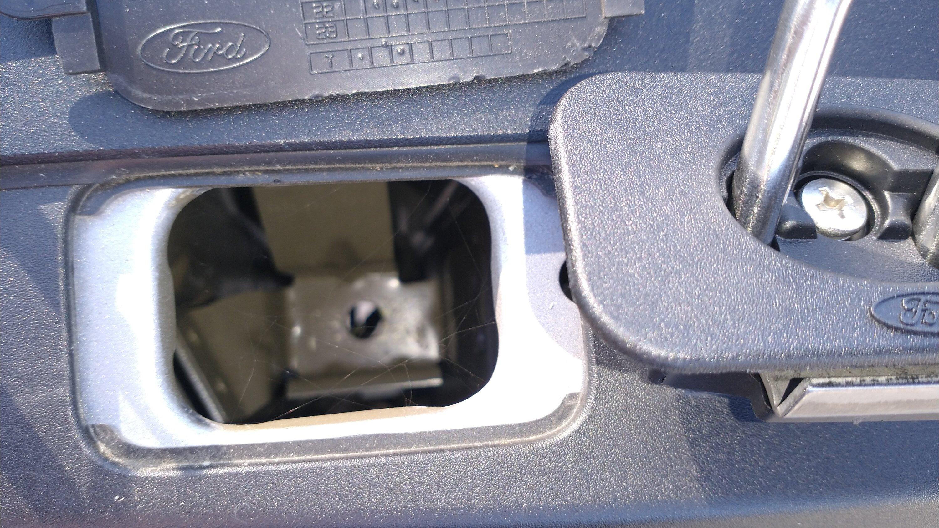 Ford F-150 Lightning Retractable flush mount black stake-pocket tie-downs - VFL3Z-99000A64-D (Bullring)- Install IMG_20231124_140855566 Ford tie down pickup bed receiver hole