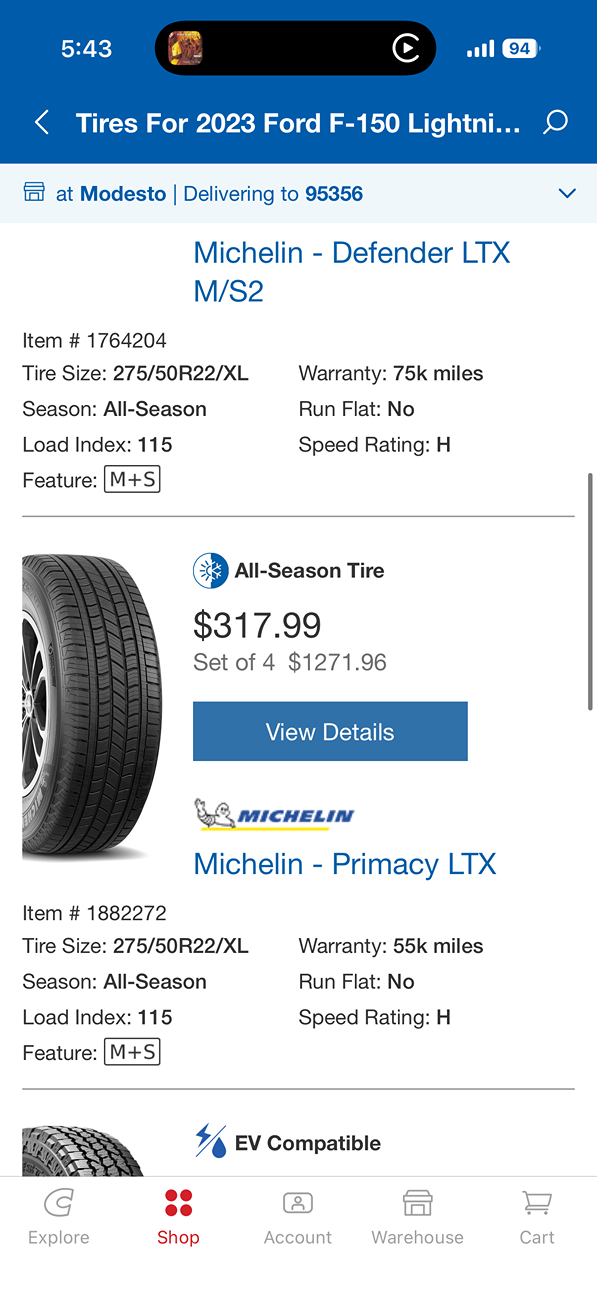 Ford F-150 Lightning 2022 Platinum 22" replacement tires needed - which one would you choose? IMG_2273
