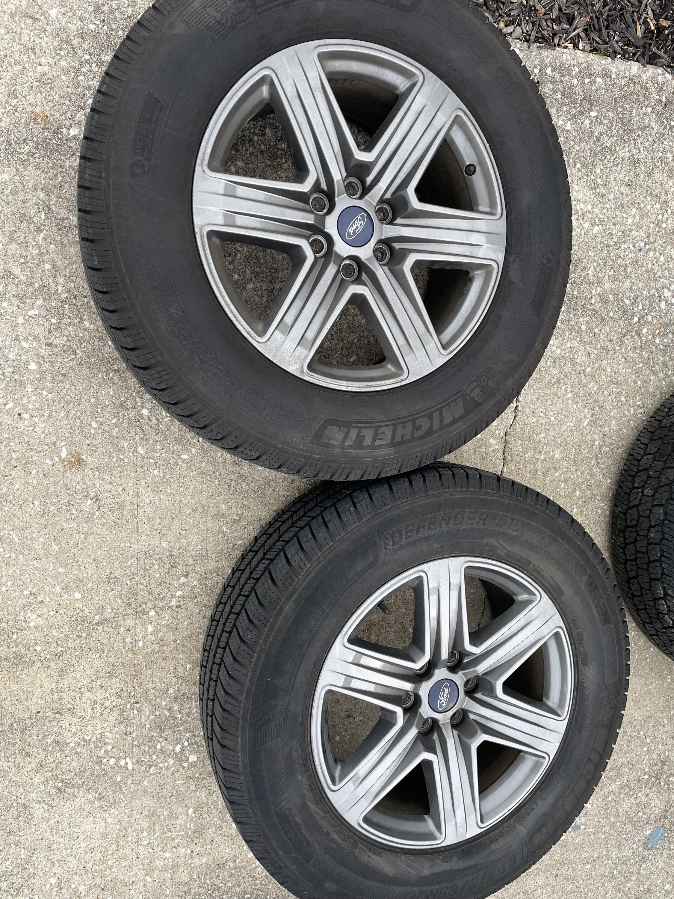 Ford F-150 Lightning Ford OEM Wheels (gunmetal) with Michelin Defender Tires (lots of life) - $1,250 obo IMG_2465