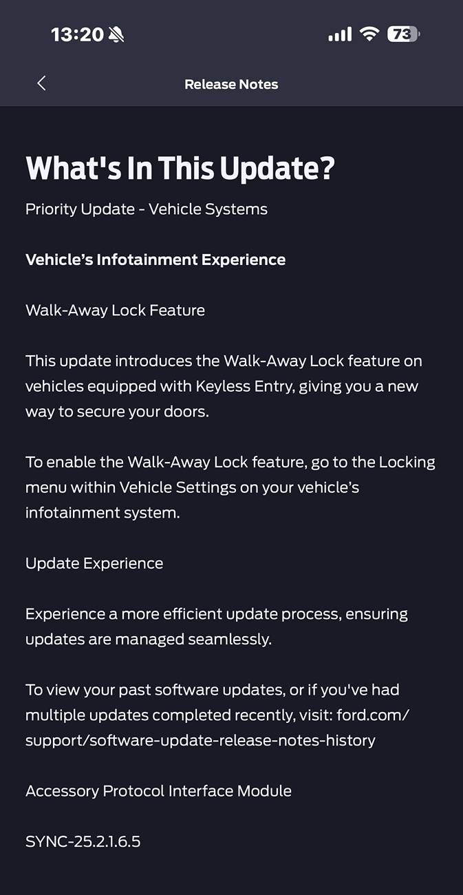 Ford F-150 Lightning SYNC-25.2.1.6.5: Walk Away Lock Clean-up {EAP} IMG_2748