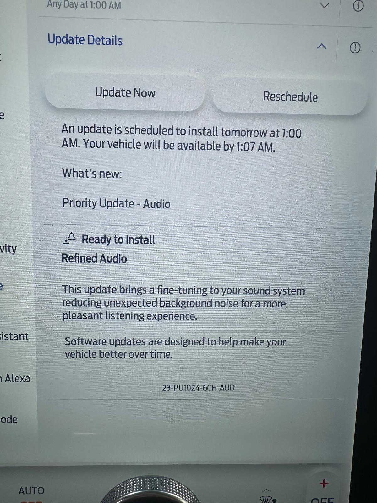Ford F-150 Lightning Software Priority Update: 23-PU1024-6CH-AUD - Refined Audio IMG_2822