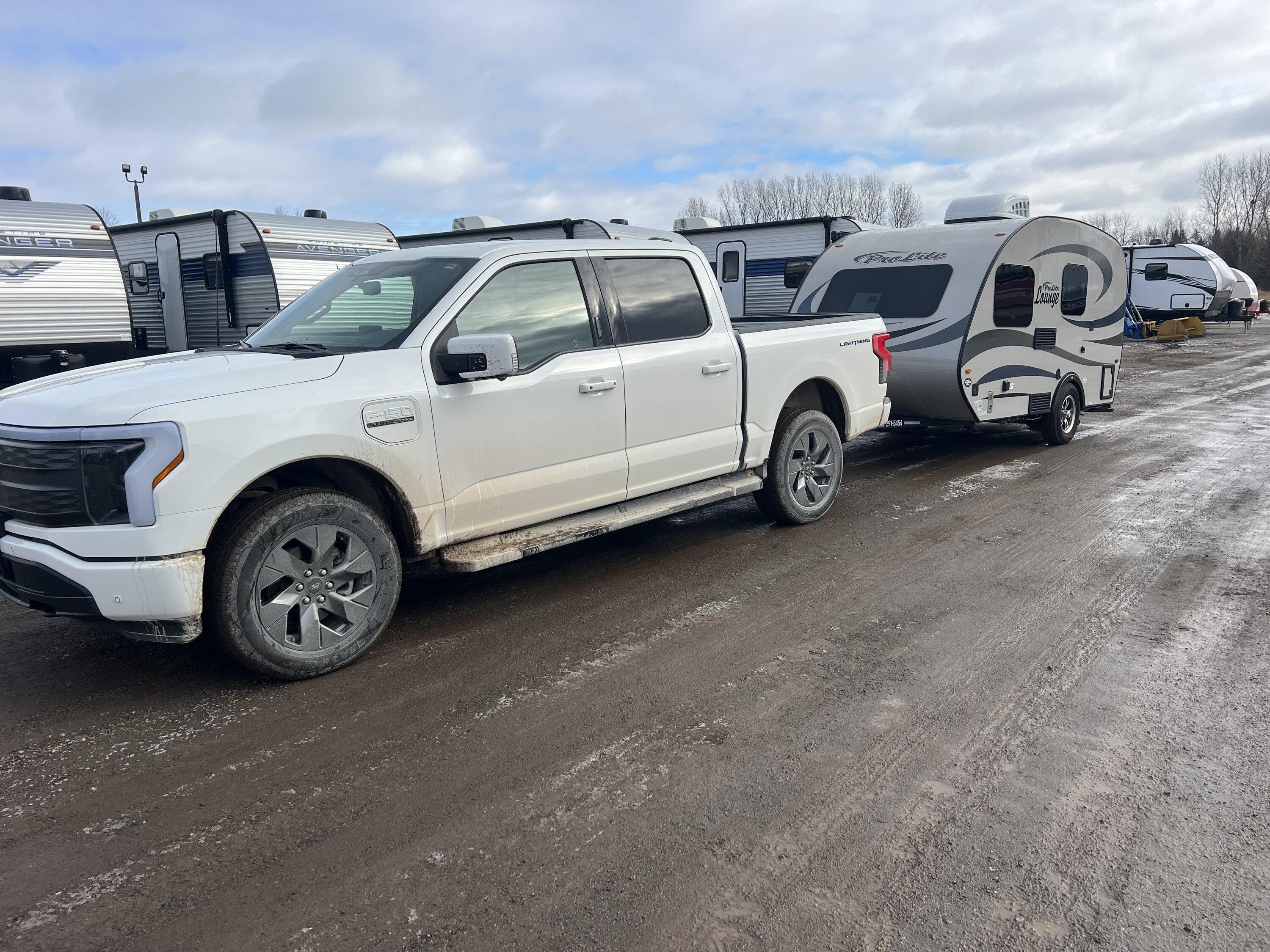 Ford F-150 Lightning New Fully Electric Trailer purchased: Pro Light E lounge IMG_3502