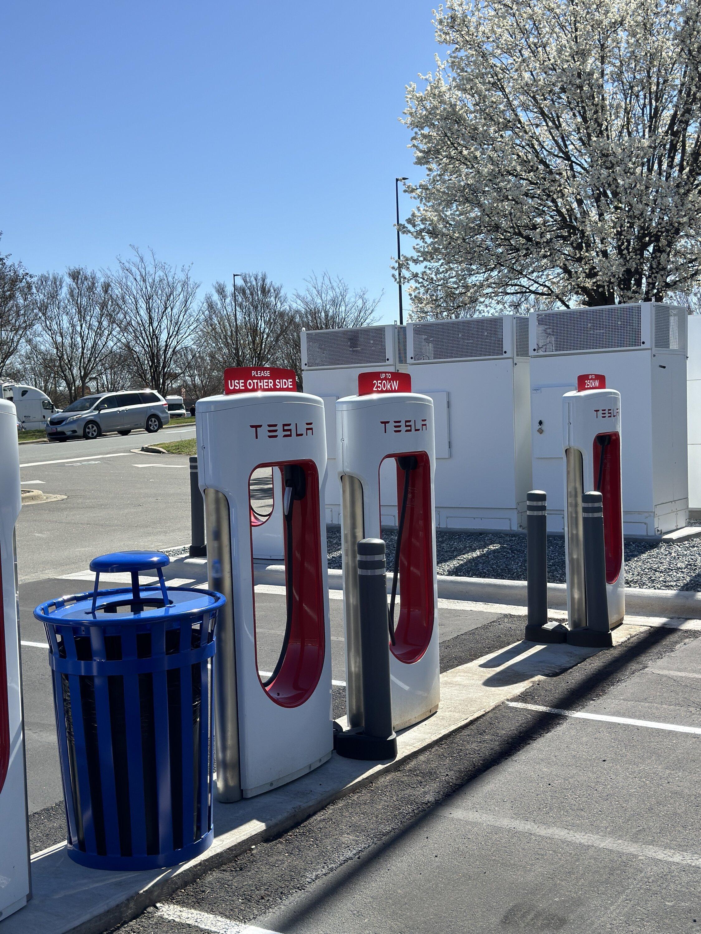 Ford F-150 Lightning Photos from new Tesla Supercharging station w/ new charger placement (for trucks) IMG_3579