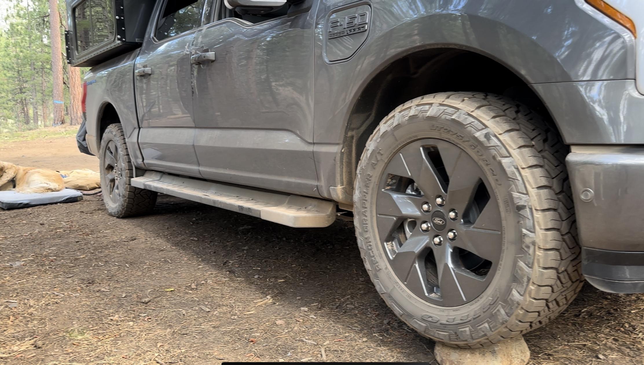 Ford F-150 Lightning Lightning Lariat on 20’s, stock size Nitto Ridge Grapplers tires IMG_4119