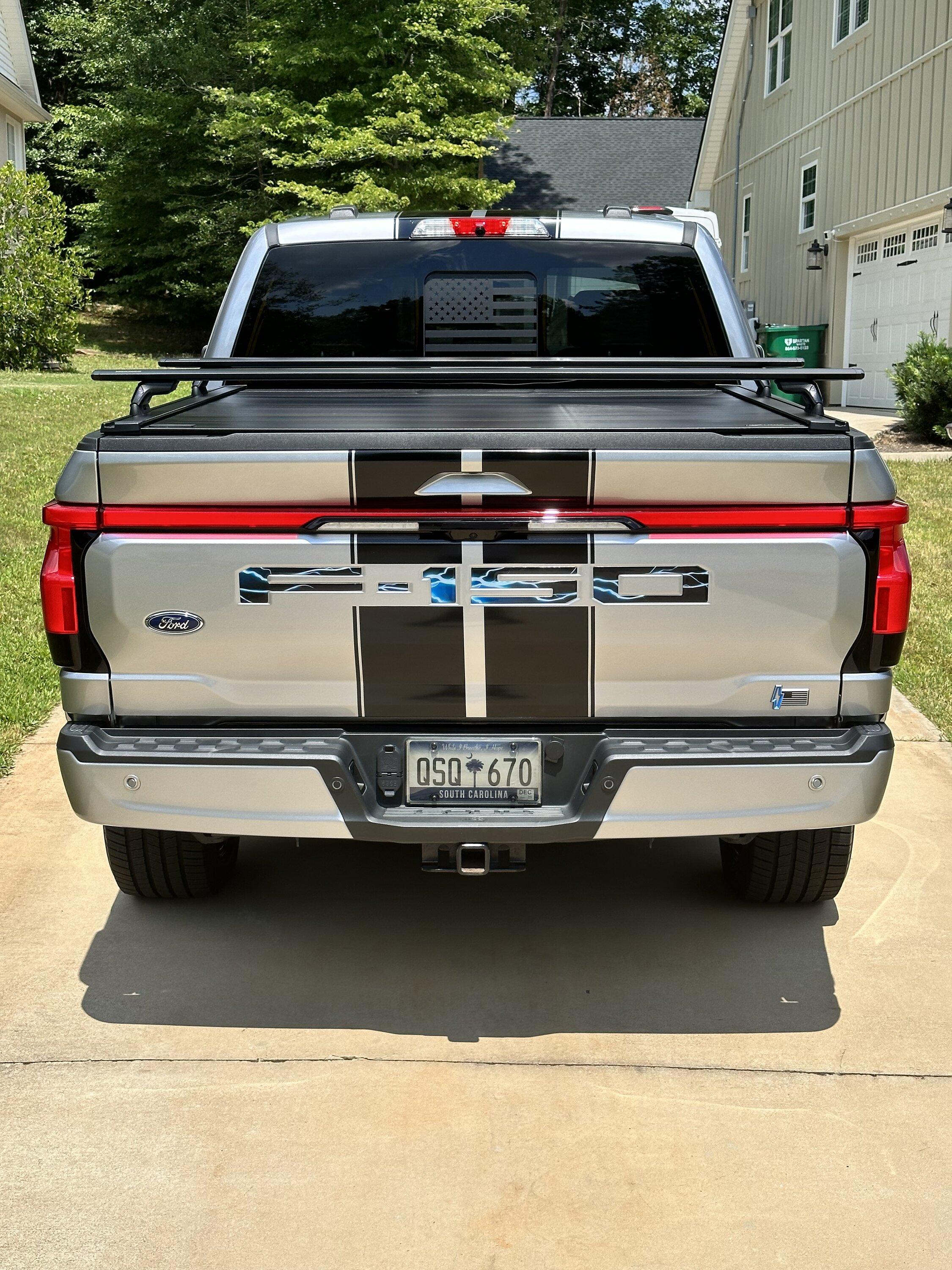 Ford F-150 Lightning Bumper paint and racing stripes on my Lightning img_5071-jpe