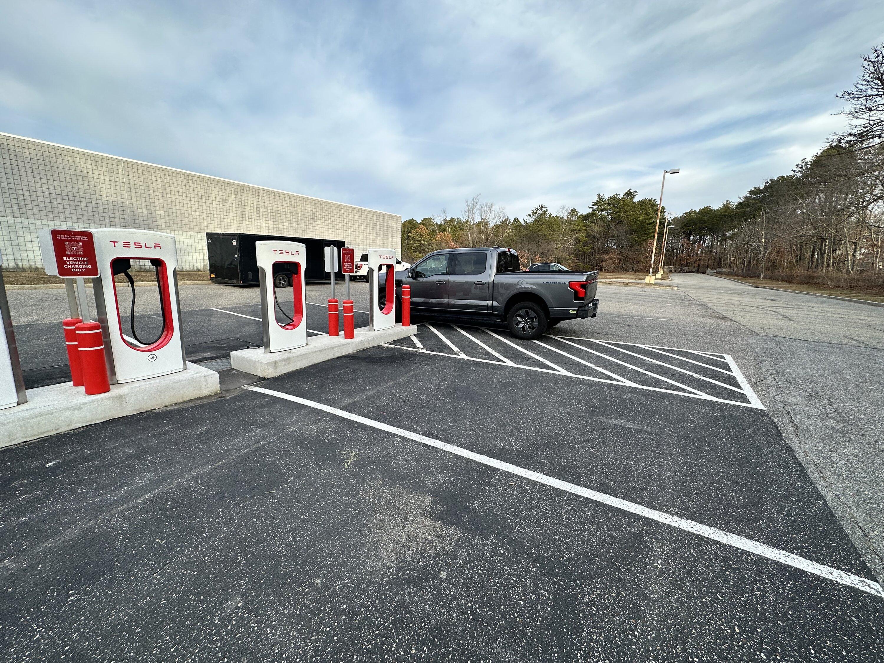 Ford F-150 Lightning Polite and Easy ways to charge at Tesla Superchargers IMG_5113