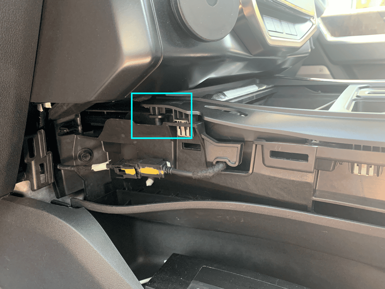 Ford F-150 Lightning Cup holder light installation/media bin light/glove box light IMG_5262