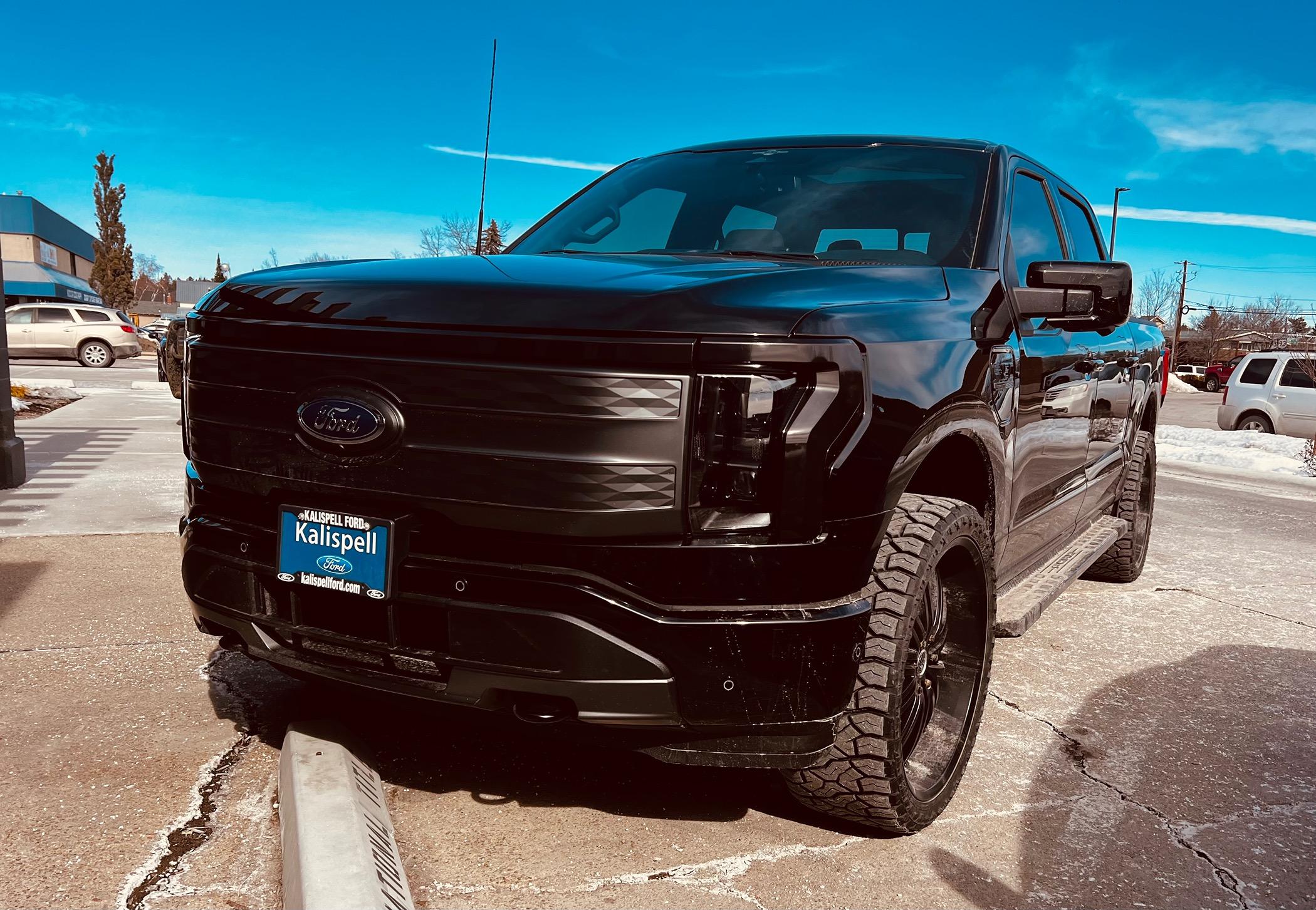 Ford F-150 Lightning Black tinted front light bar for lightning IMG_5604