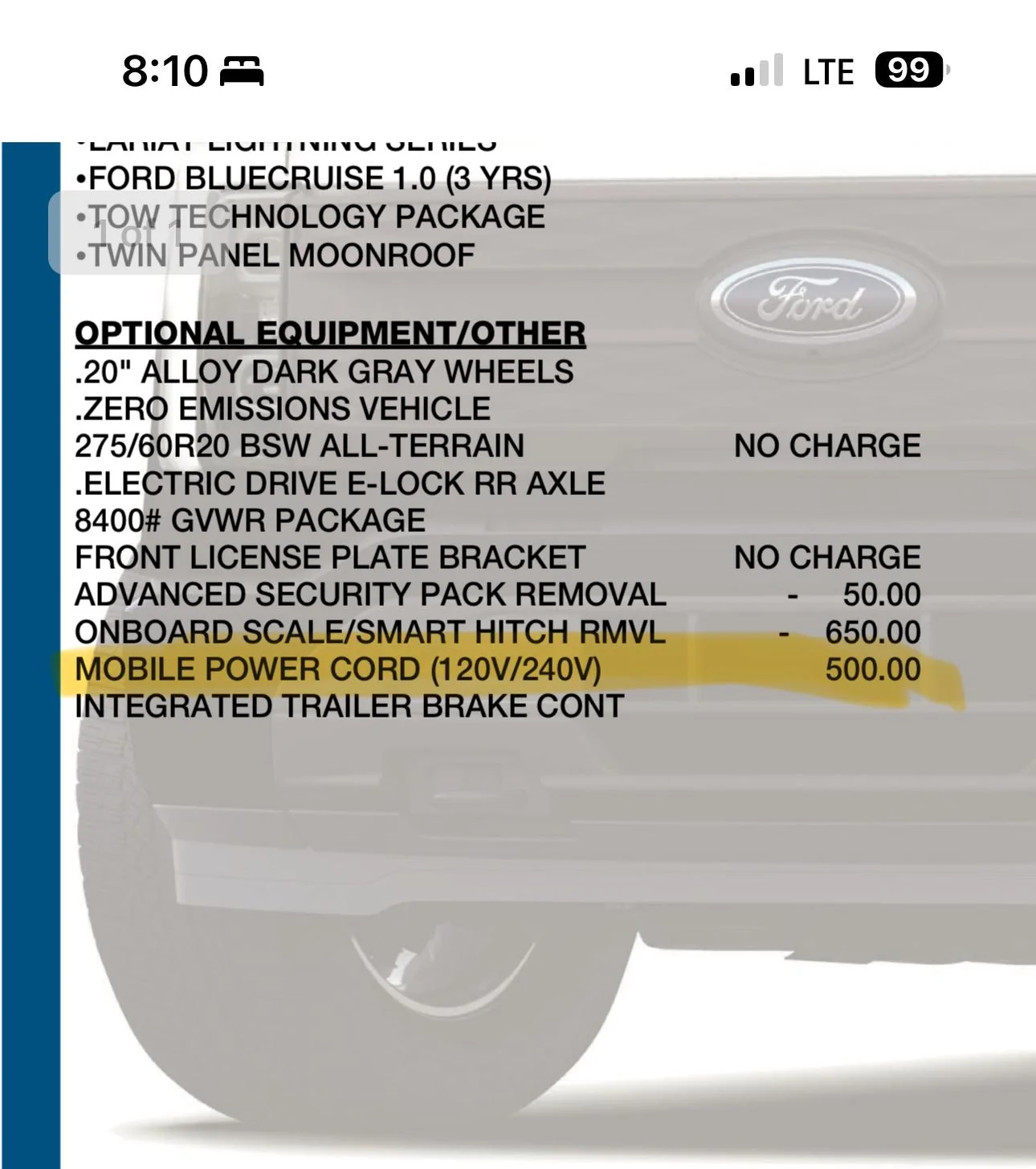 500 for Mobile Power Cord? Ford Lightning Forum For F150 Lightning