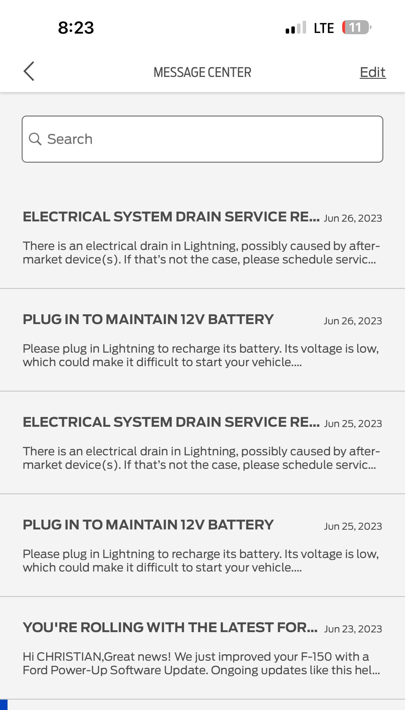 Ford F-150 Lightning Stop Driving Immediately: high voltage battery and power train warning IMG_8437