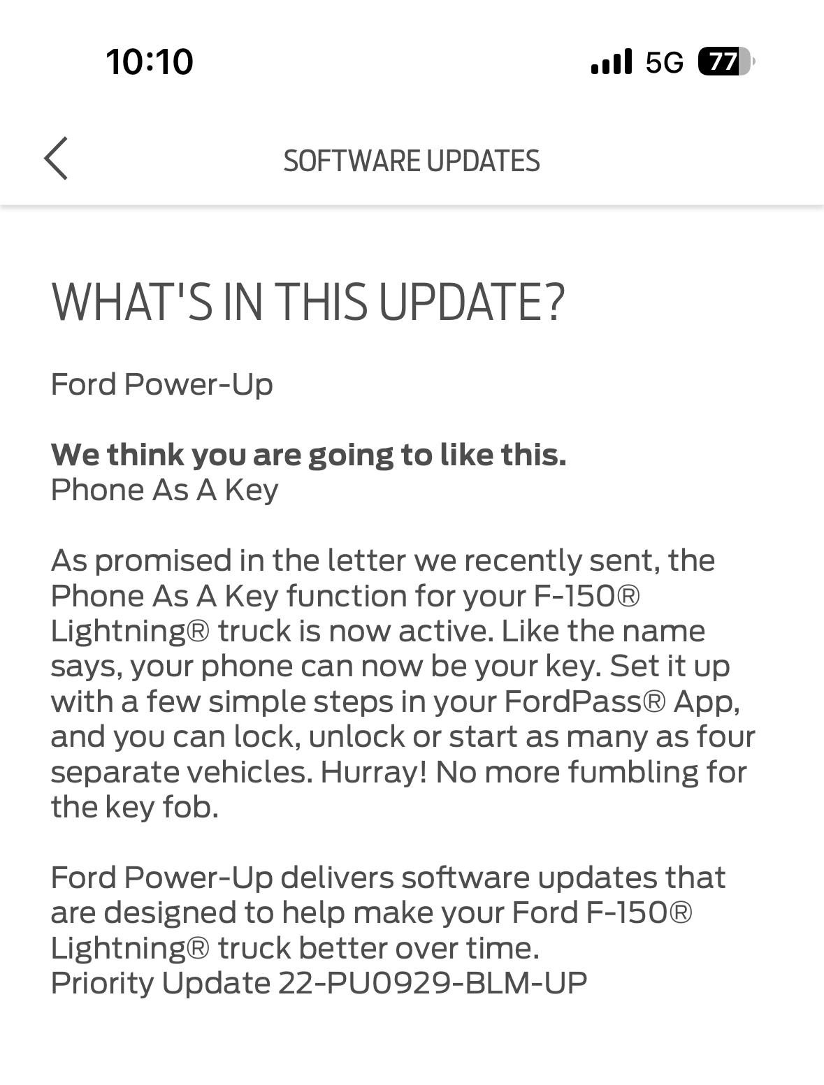 Ford F-150 Lightning Priority Update: 22-PU0929-BLM-UP IMG_9420