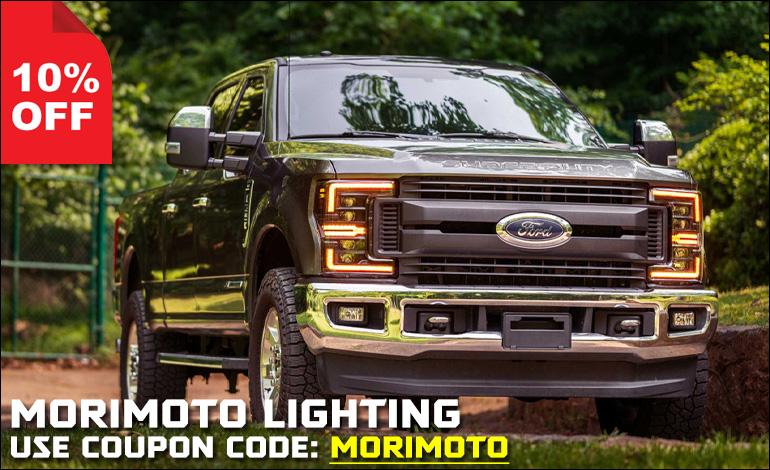 Ford F-150 Lightning 10% OFF MORIMOTO | Headlights, Fog Lights, Tail Lights & More Large Banner (10 Off Morimoto)