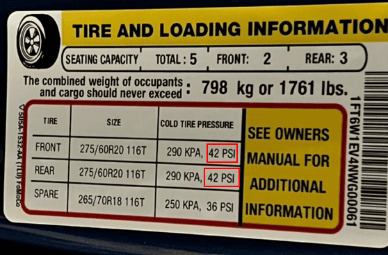 Ford F-150 Lightning Lightning Tire Pressures (Door vs. FordPass) Lightning_tires_door