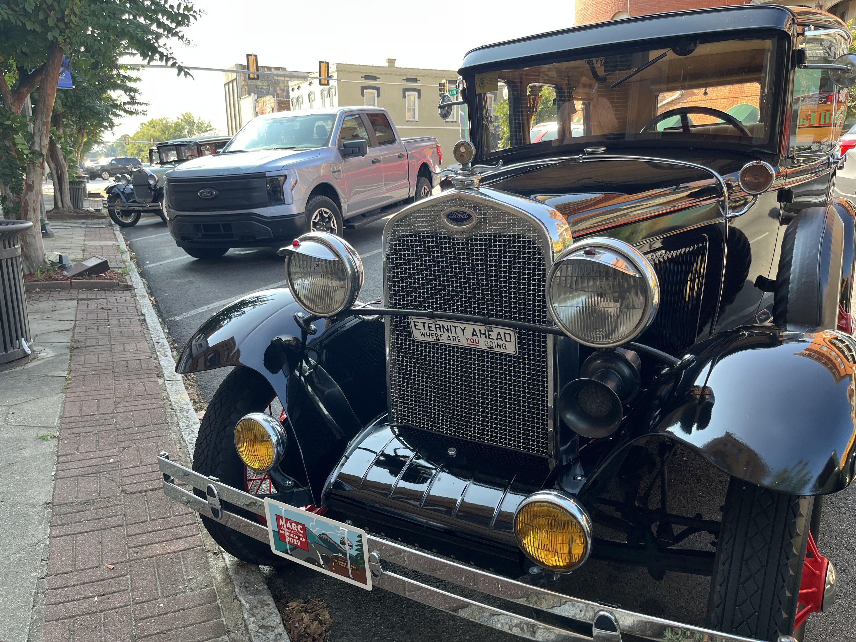 Ford F-150 Lightning 10000 Miles in the middle of Montana model A of it's day.JPG