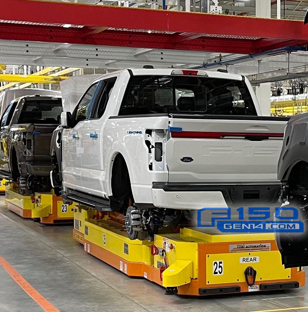 Ford F-150 Lightning Inside Rouge Factory: Atlas Blue, Stone Gray, Oxford White F-150 Lightning + bonus Iced Blue Silver pics oxford white f150 lightnin