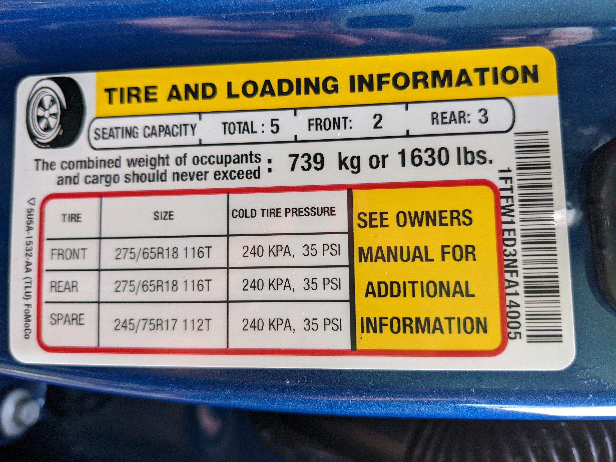 Ford F-150 Lightning Help me figure out my Payload Capacity payload