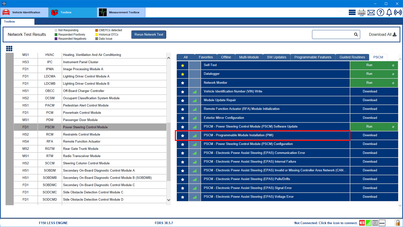 Ford F-150 Lightning ECU module programming guide using FDRS PMI_PSCM