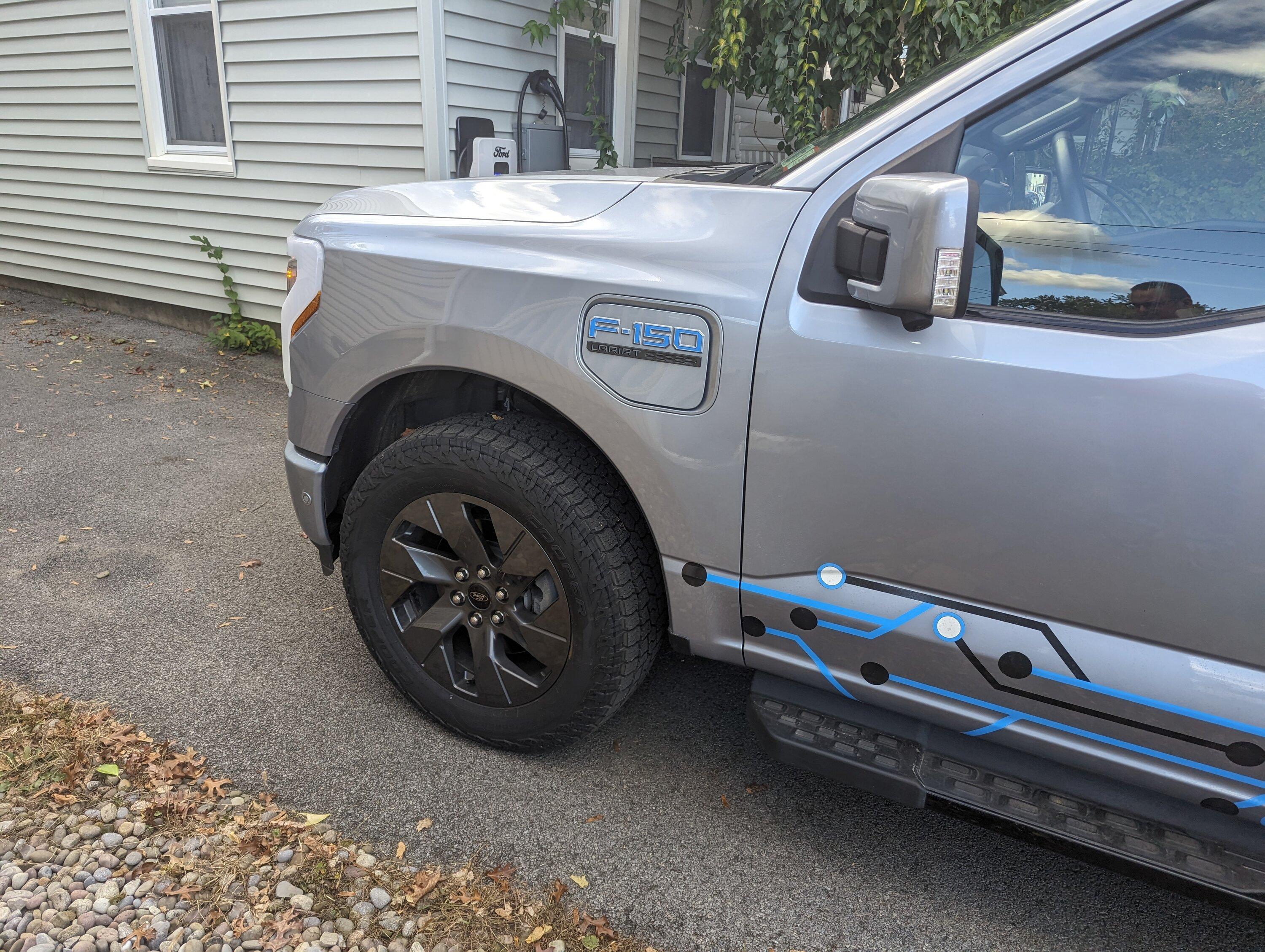 Ford F-150 Lightning Almost time for new tires, what are you planning on getting after the stock tires wear out? PXL_20231013_200527682.MP