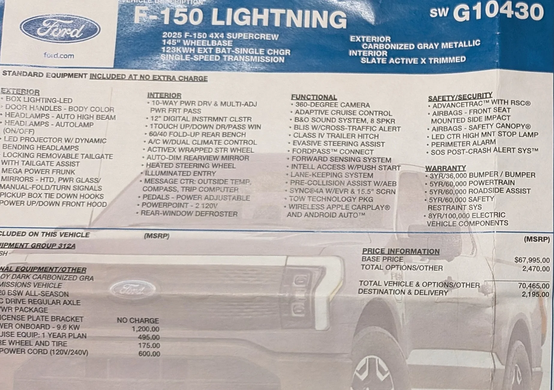 Ford F-150 Lightning Welcome lighting/ Illuminated Entry not working and no option in settings to enable. PXL_20250815_160515676~2