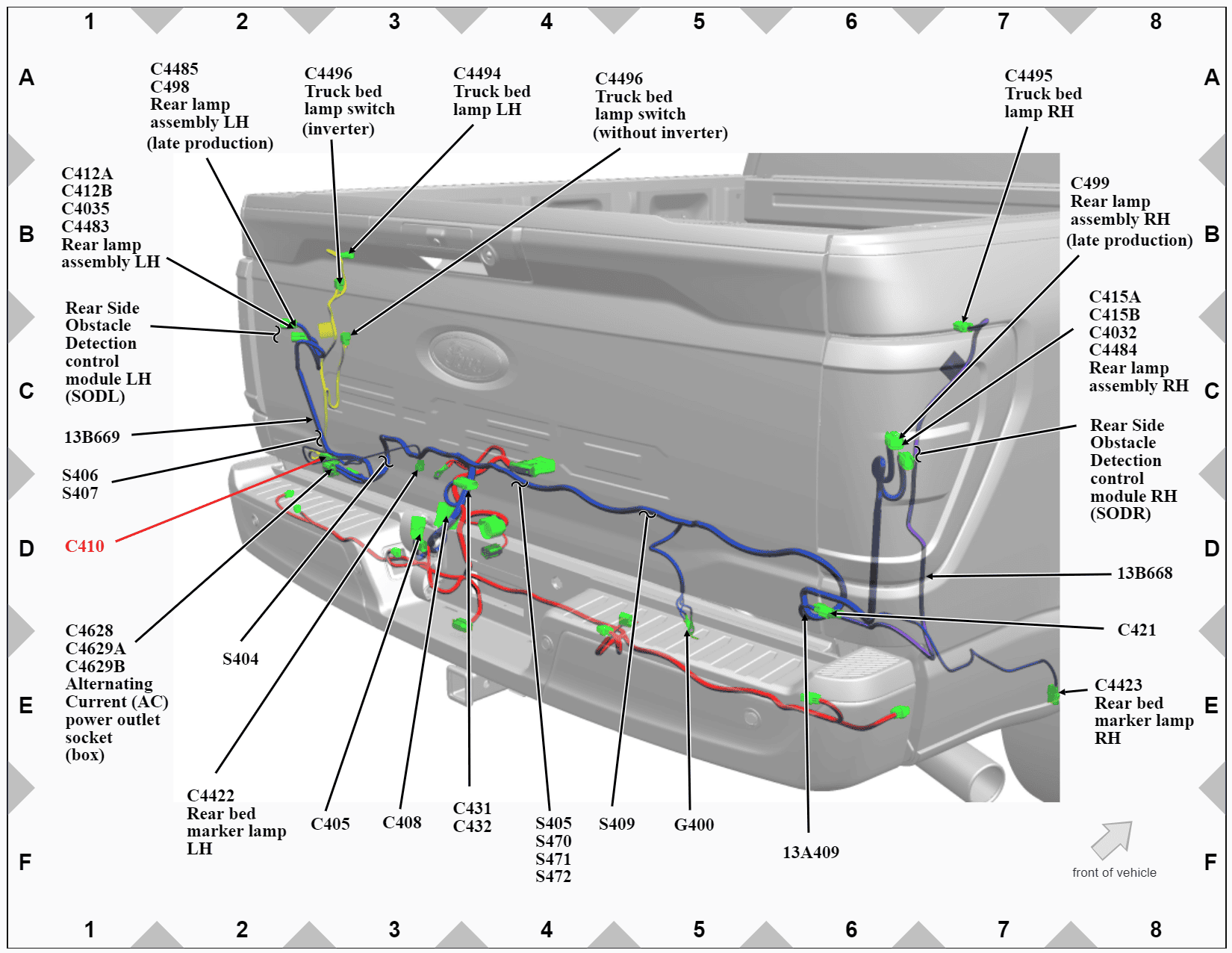 Ford F-150 Lightning Wiring Harness Plug Beside Spare Tire? Rear Wiring.PNG