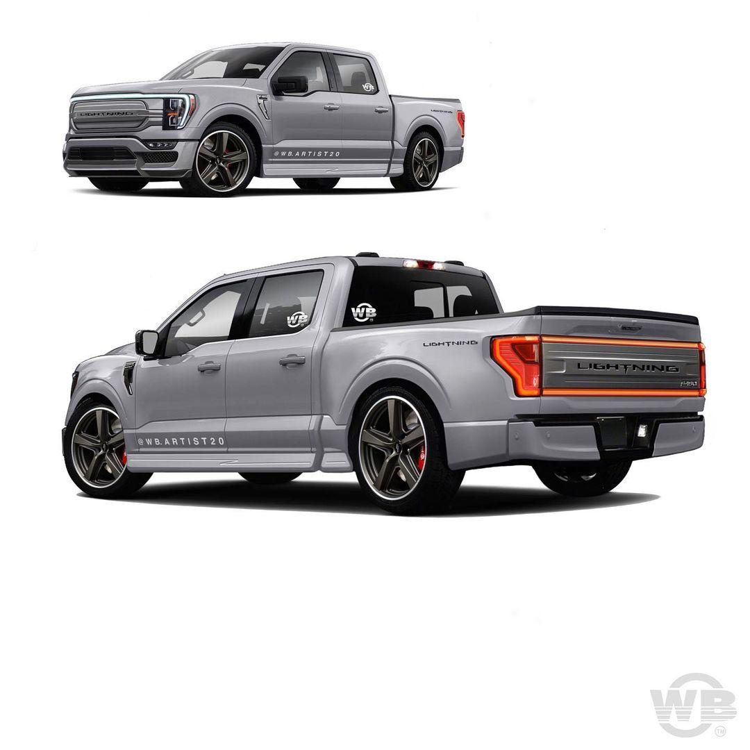 Ford F-150 Lightning Rendered: 2022 F-150 Lightning EV Truck rendering-brings-sporty-body-kit-and-2000s-vibes_1