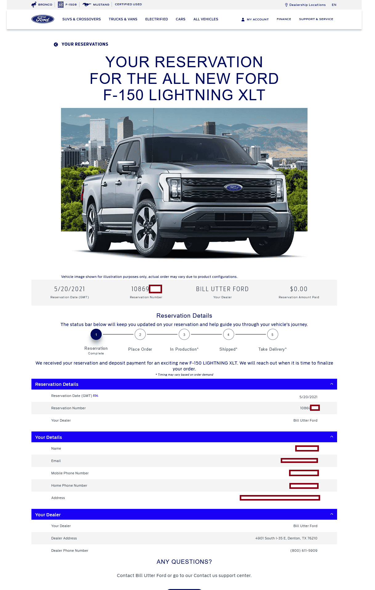Ford F-150 Lightning Need help with dealer and reservation (RESOLVED) reservatio