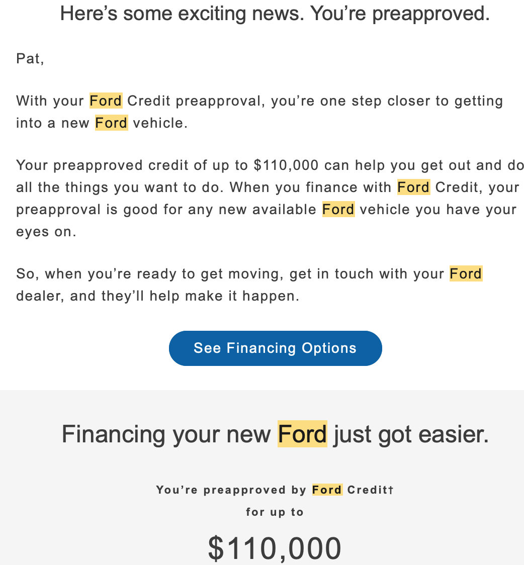 Ford F-150 Lightning Got a Ford Email!  But it just "preapproves me" for financing to buy a vehicle that I can't even get Screen Shot 2022-01-19 at 11.31.52 AM