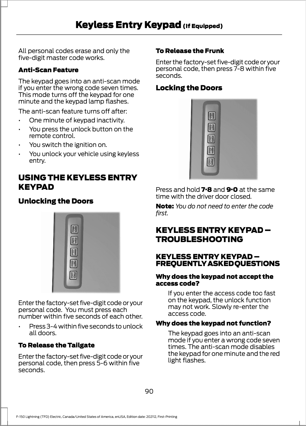 Ford F-150 Lightning Keyless Entry won't open my tailgate (Lightning Lariat) Screen Shot 2022-07-28 at 6.12.27 PM