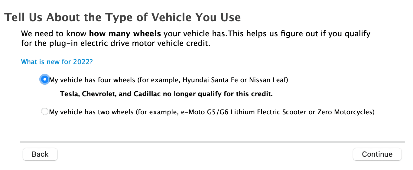 Ford F-150 Lightning IRS Form 8936 Qualified EV Credit Form / Section Now Available in TurboTax Screen Shot 2023-02-09 at 8.54.38 AM