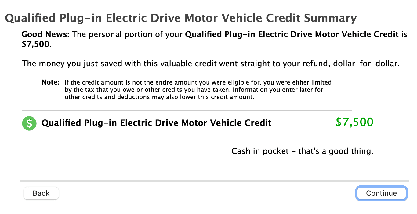 Ford F-150 Lightning IRS Form 8936 Qualified EV Credit Form / Section Now Available in TurboTax Screen Shot 2023-02-09 at 9.02.32 AM