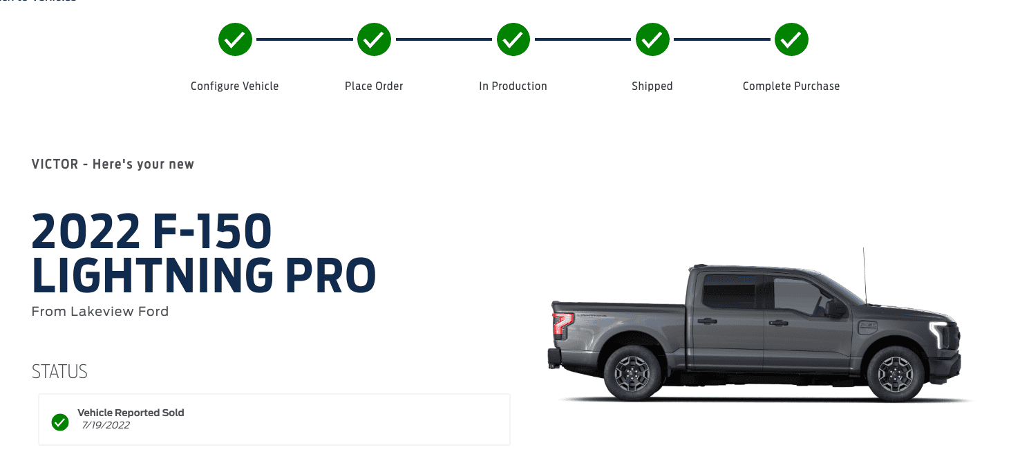 Ford F-150 Lightning Does your Ford.com order status still "say complete purchase in progress" after delivery? Screenshot 2022-07-27 1.27.34 PM