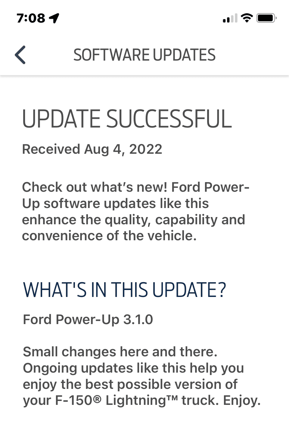 Ford F-150 Lightning Ford PowerUp 3.2 Software Update 8/4/22 Screenshot 2022-08-05 at 7.08.57 AM