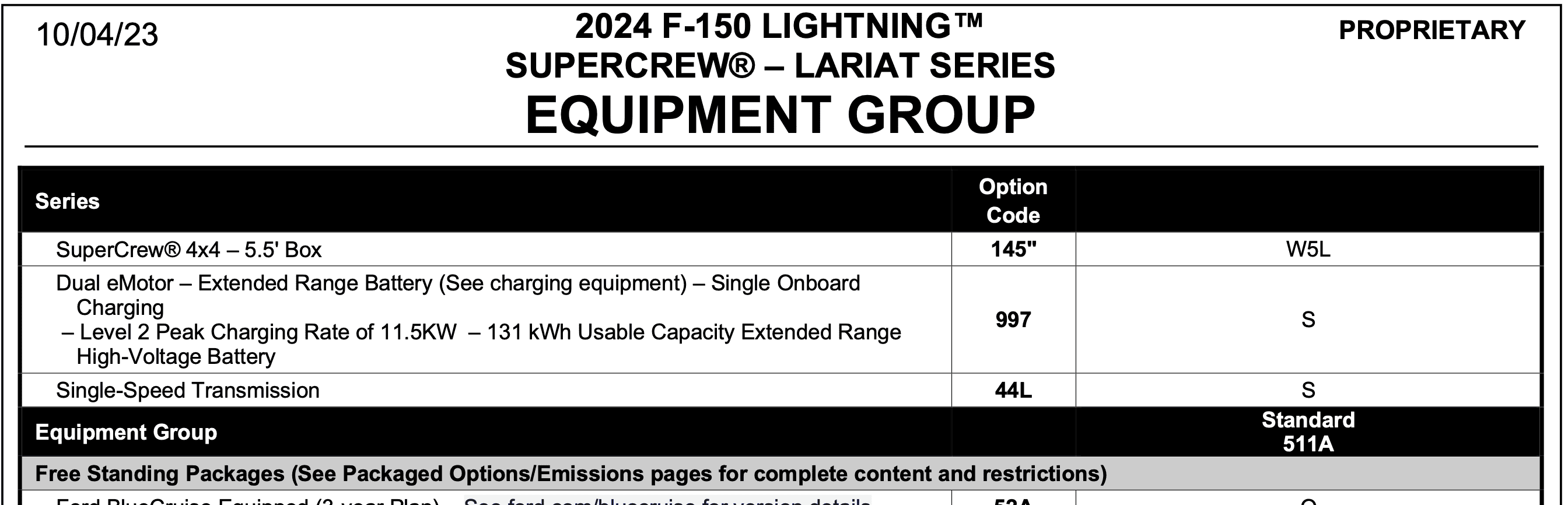 Ford F-150 Lightning Does 80 amp Charge Pro Charger still comes free with any Lightning with extended battery? Screenshot 2023-10-30 at 3.30.52 PM