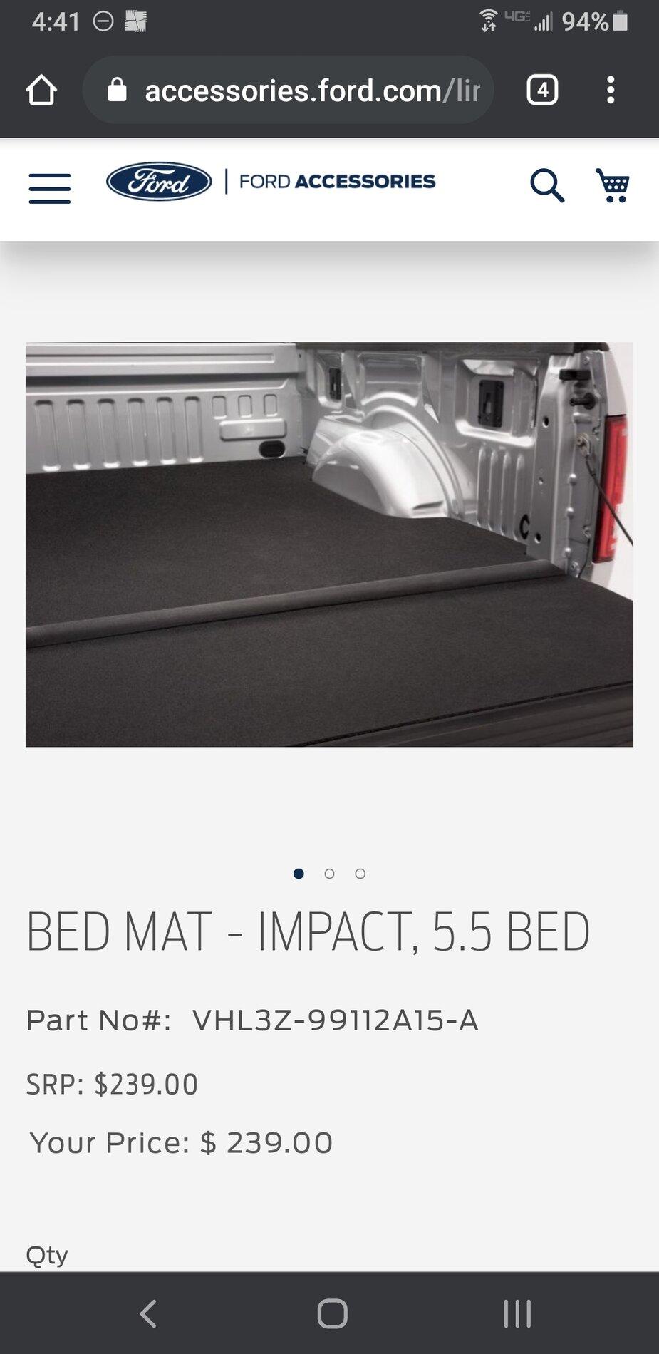 Ford F-150 Lightning Ford Accessories - Bed Mat - Impact Screenshot_20210811-044107_Chrome