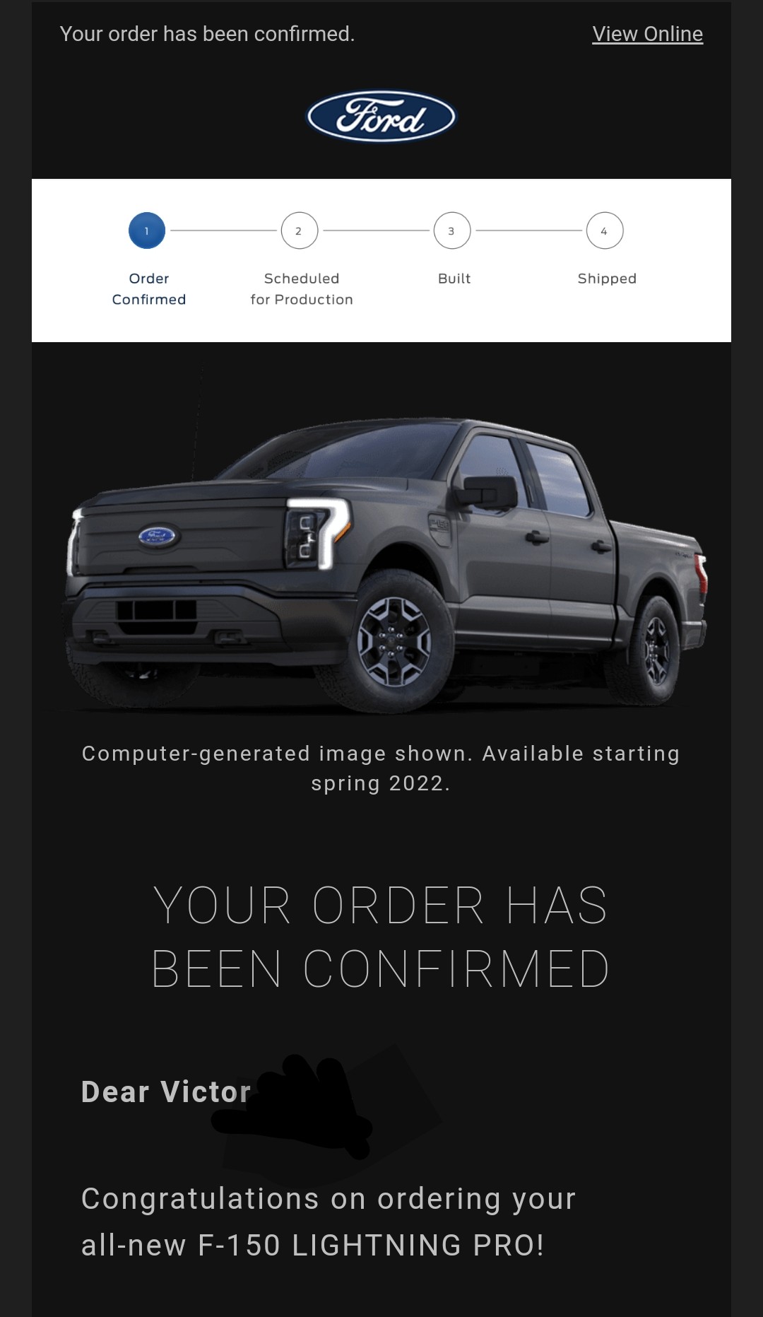 Ford F-150 Lightning Wave 1 Lightning invitation email thread [Update: Emails AFTER 5PM ET] Screenshot_20220106-170256~2