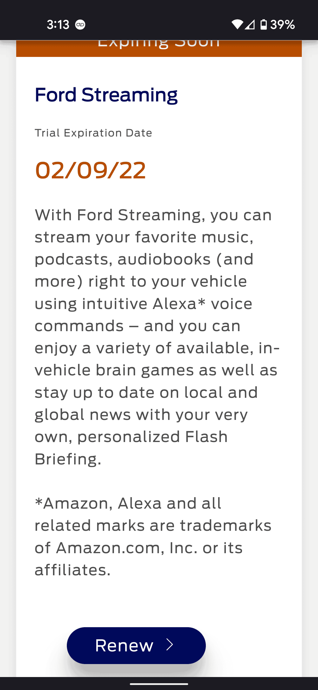 Ford F-150 Lightning Ford Streaming trial expiring - What is Ford Streaming? Screenshot_20220126-151327