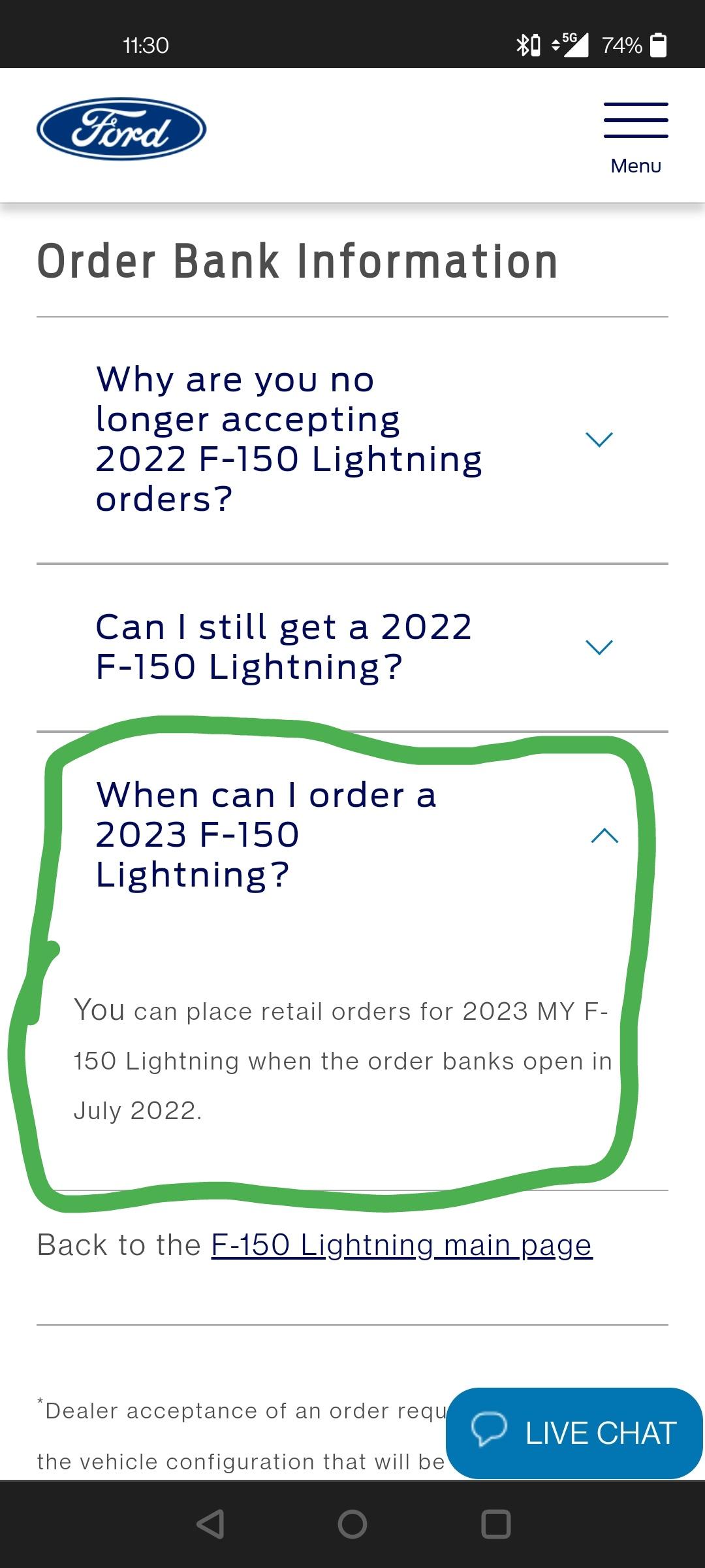 Ford F-150 Lightning 2023 F-150 Lightning Production & Ordering Dates Released. Order Bank Opens July Screenshot_20220606-113040
