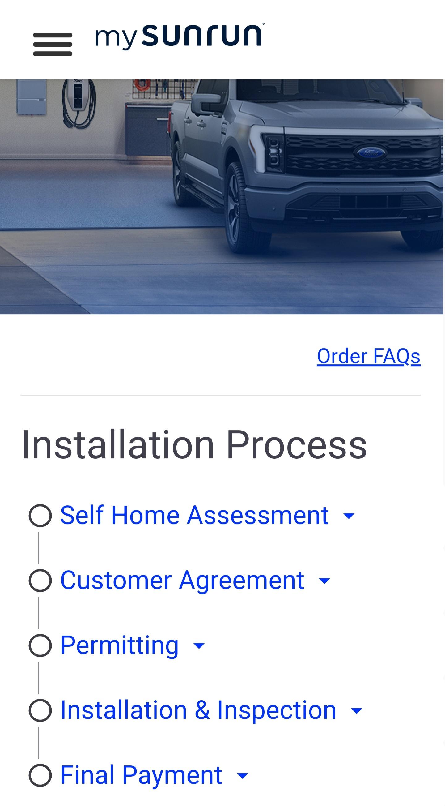 Ford F-150 Lightning SunRun Ford Charge Station Pro Installation Progress Report Screenshot_20220611-144858_mySunrun
