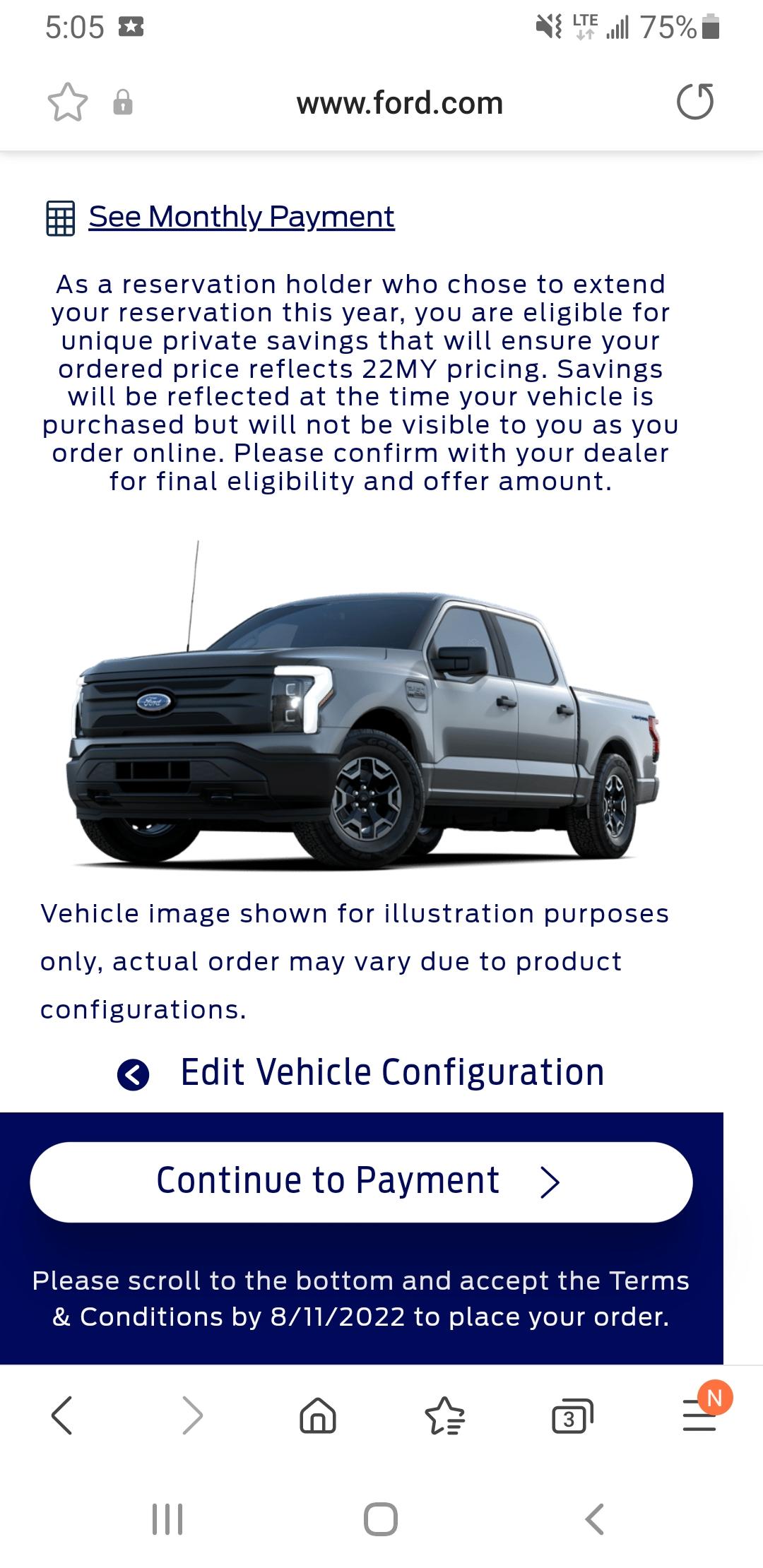 Ford F-150 Lightning SOS:  MY MSRP has increased after order Screenshot_20220811-170556_Samsung Internet