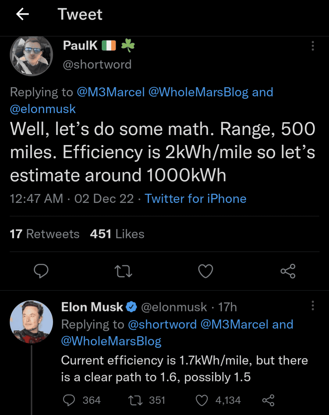 Ford F-150 Lightning Tesla Semi efficiency = Lightning cold weather efficiency? Screenshot_20221202-201221