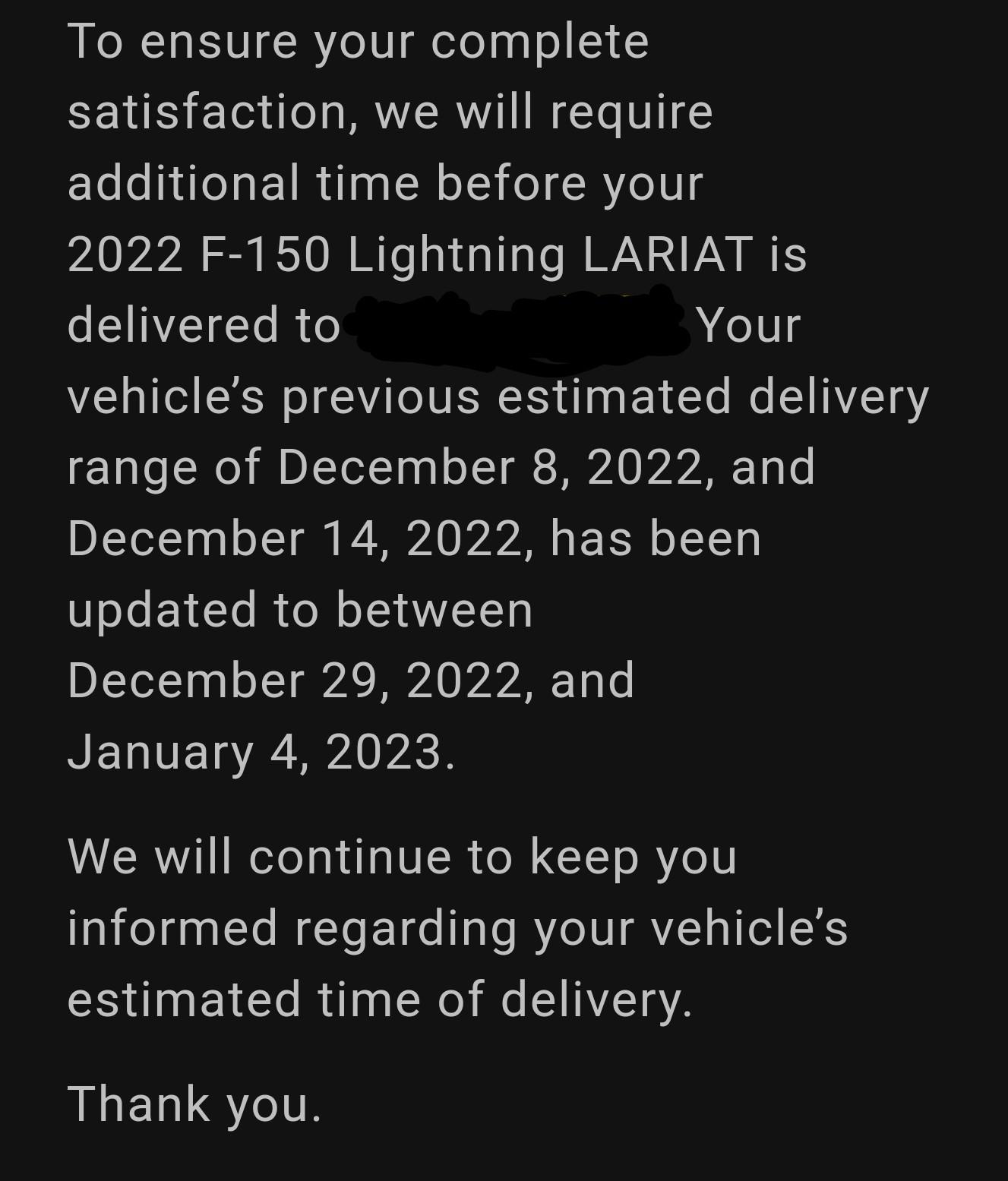 Ford F-150 Lightning Truck built 9/30 still not shipped Screenshot_20221220_212635_Gmail~2