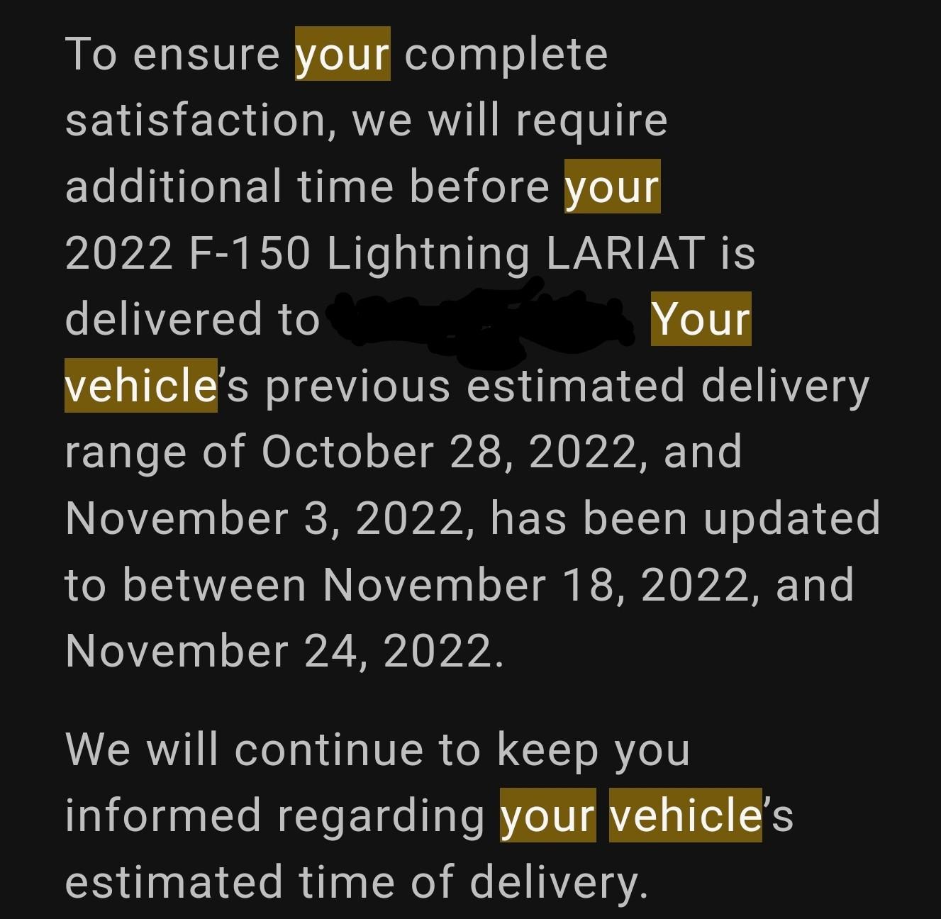 Ford F-150 Lightning Truck built 9/30 still not shipped Screenshot_20221220_212823_Gmail~2