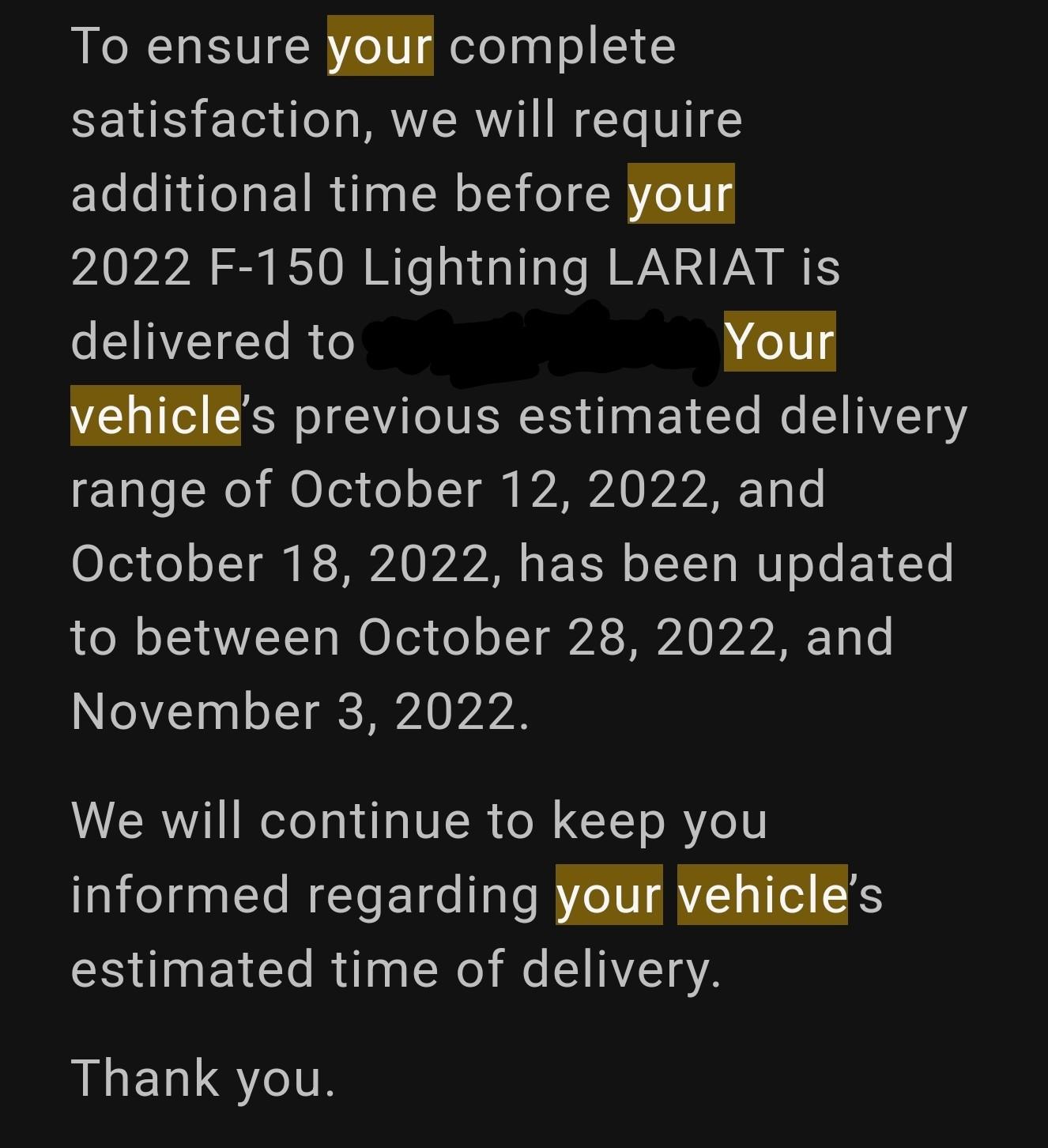 Ford F-150 Lightning Truck built 9/30 still not shipped Screenshot_20221220_212913_Gmail~2