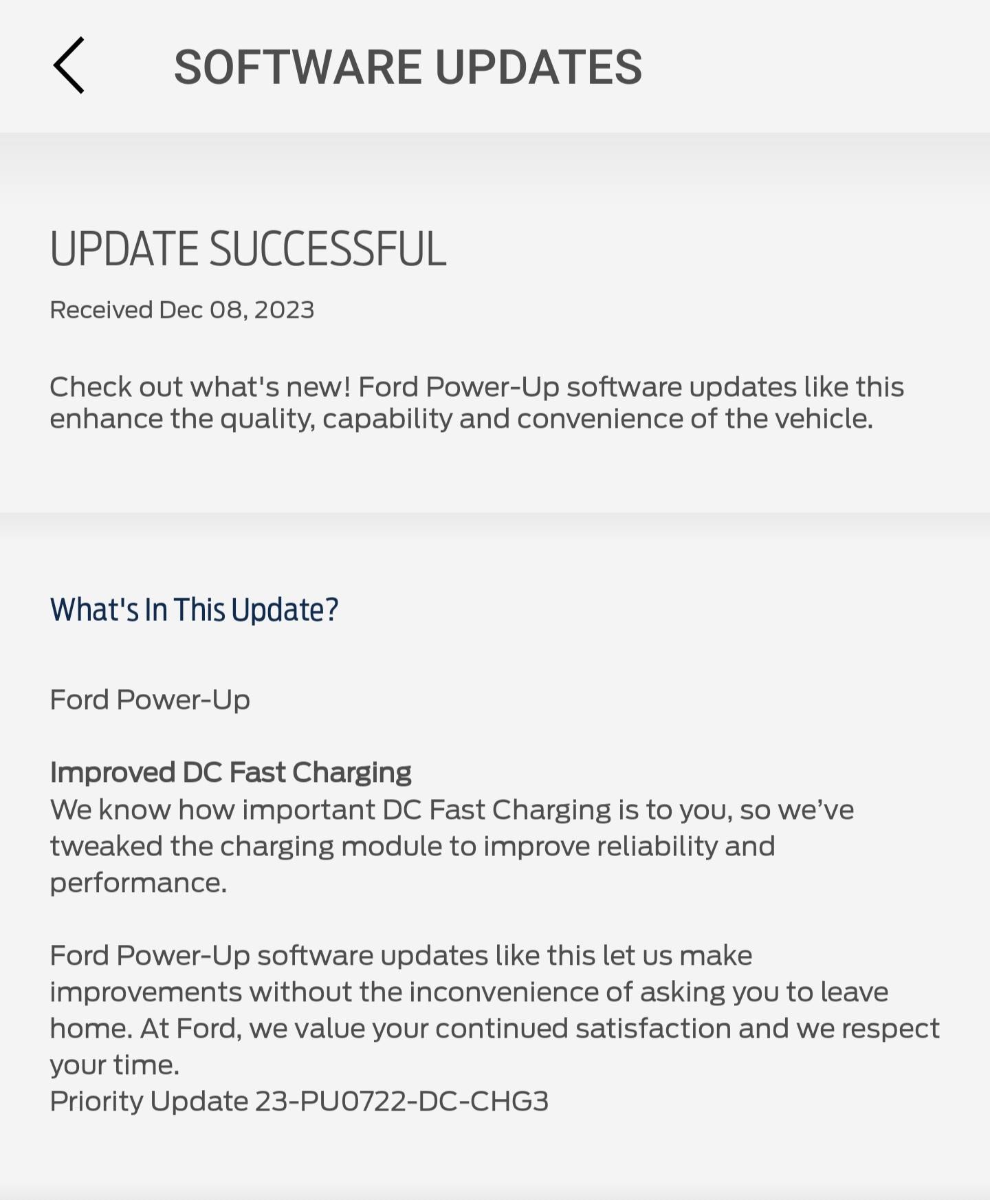 Ford F-150 Lightning Priority Update: 23-PU0722-DC-CHG3 Screenshot_20231210_150317_FordPass