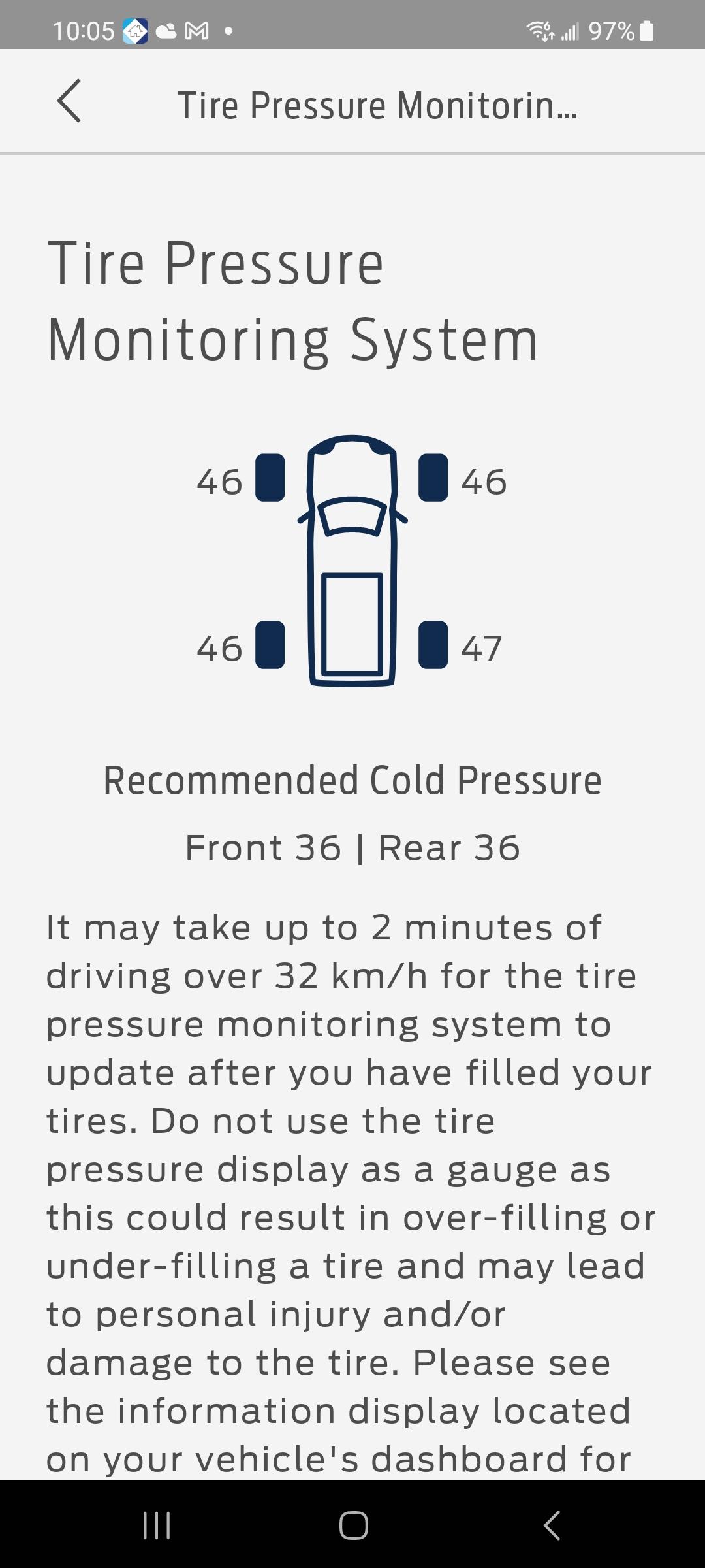 Ford F-150 Lightning Tire pressure recommendations? Screenshot_20231213_100549_FordPass