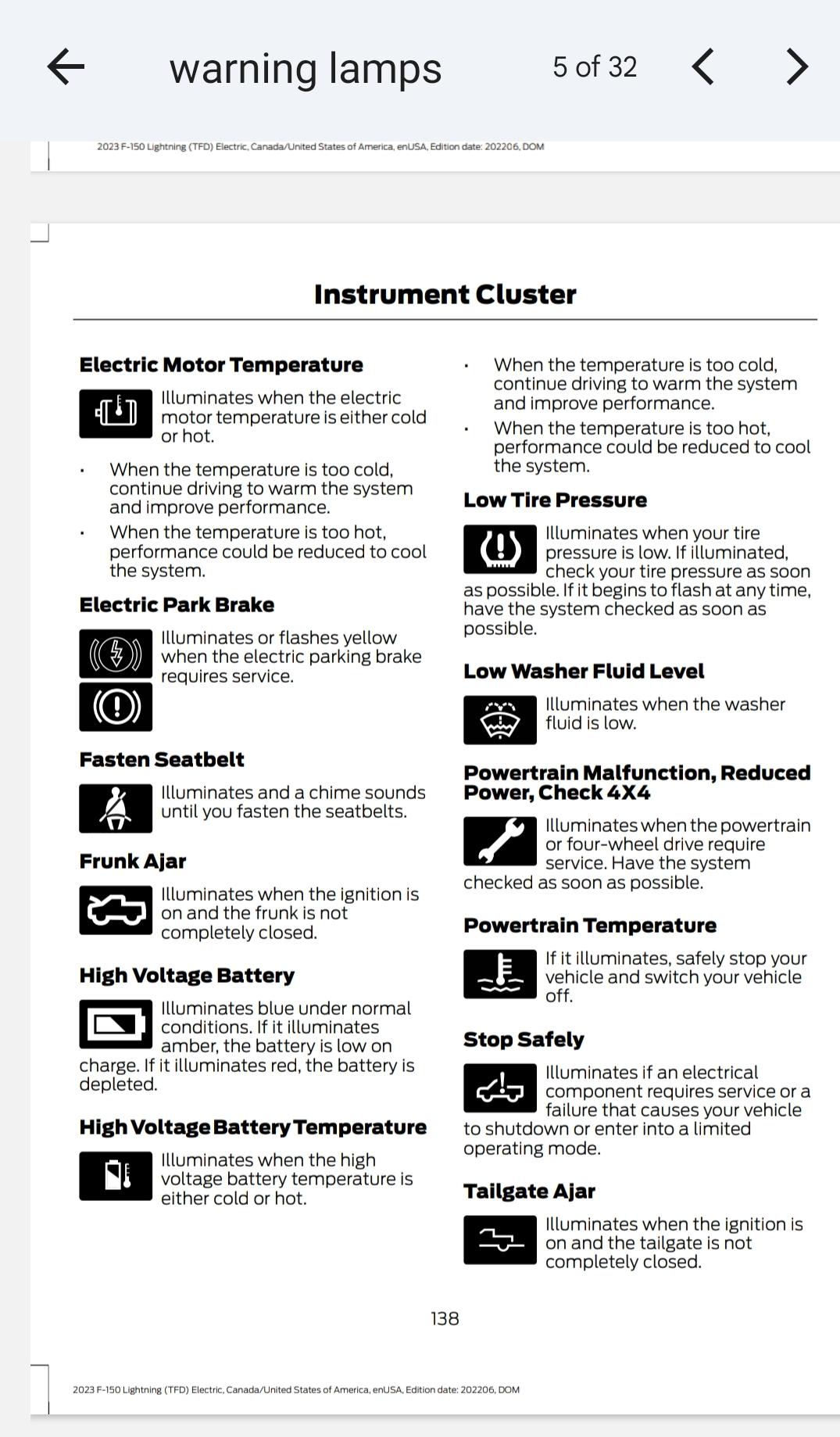 Ford F-150 Lightning What does this symbol mean - the red one Screenshot_20240118_190206