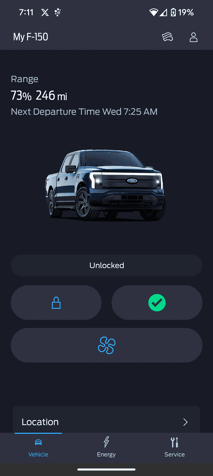 Ford F-150 Lightning FordPass Update 5.0.0 -- Limited Public Beta Release Screenshot_20240325-191101