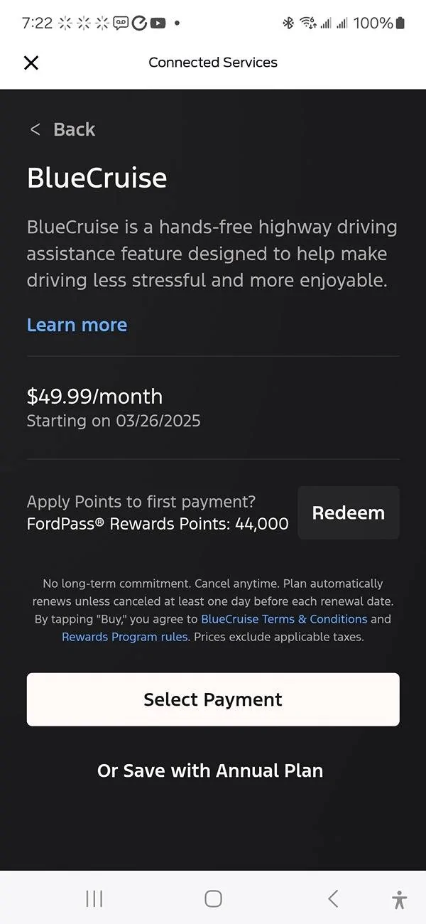 Ford F-150 Lightning BLUE CRUISE 1 YEAR EXTENSION FOR FREE IS BACK! CHECK YOUR FORD APP. DID MINE THIS MORNING Screenshot_20250326_072217_FordPass